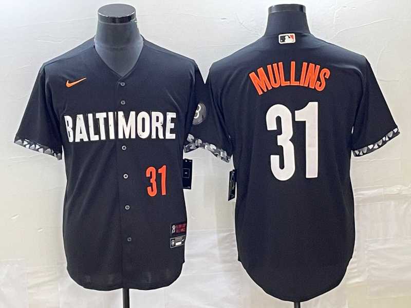 Mens Baltimore Orioles #31 Cedric Mullins Number Black 2023 City Connect Cool Base Stitched Jersey->baltimore orioles->MLB Jersey